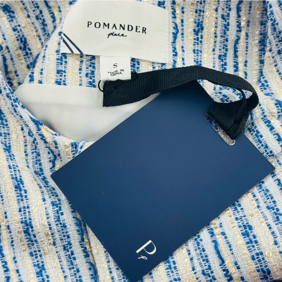 Tuckernuck NEW Ethereal Tweed Bianca Sleeveless Blue Stripe Mini Dress Size S - Picture 11 of 12